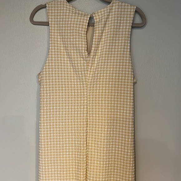 Maeve Anthropologie Rushed Gingham Dress Size 12 NWT Yellow - Picture 14 of 16